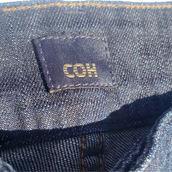 Jeans Wide Leg Dark Wash Low Waist Birkin Stretch Embroidered COH 28 - Picture 15 of 16